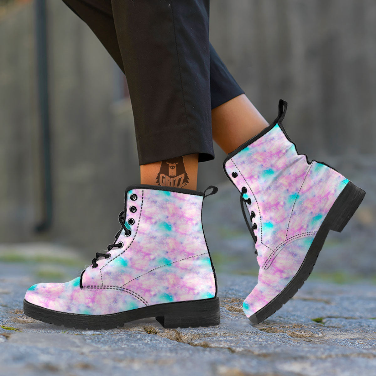 Fantasy Star Print Pattern Leather Boots-grizzshop