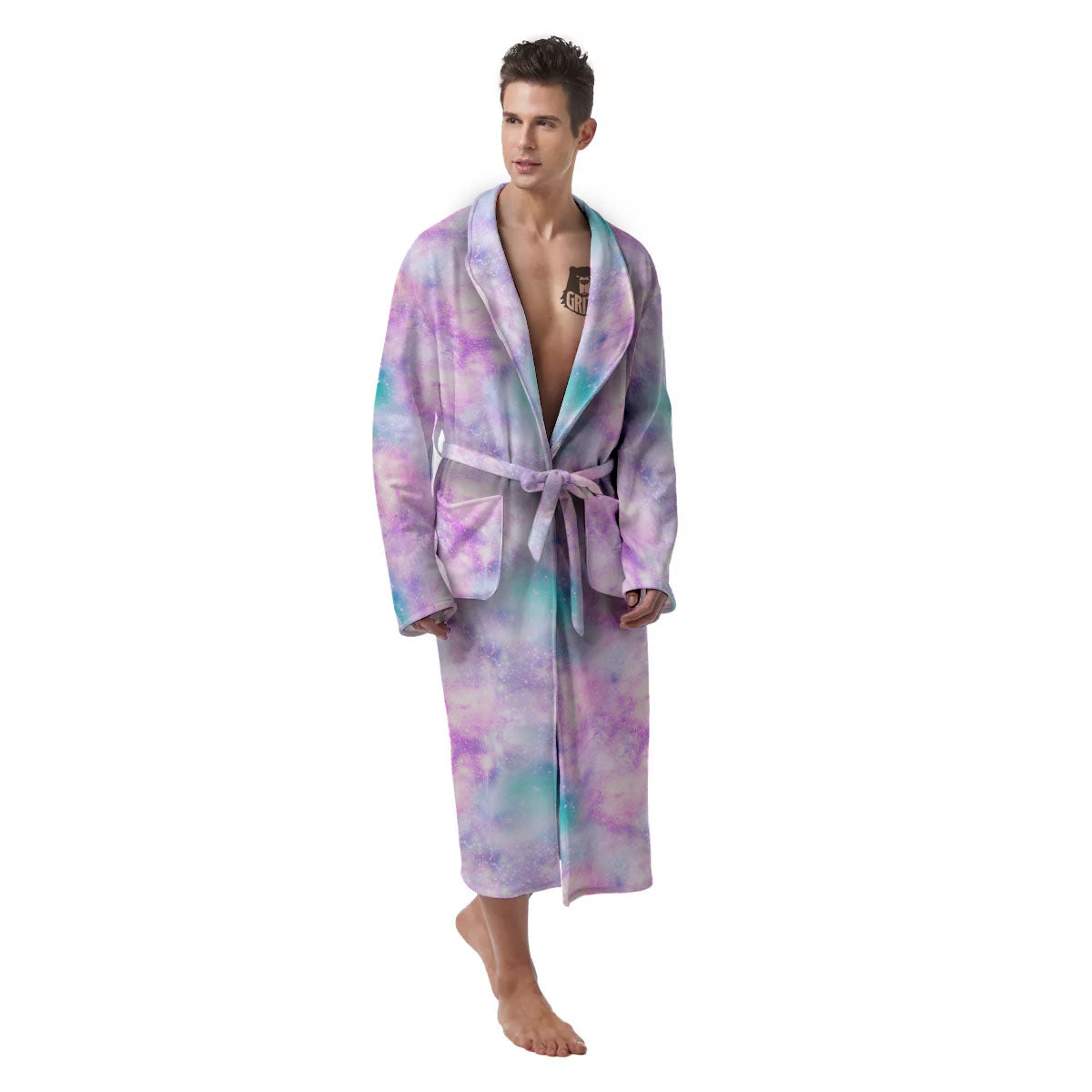 Fantasy Star Print Pattern Men's Robe-grizzshop