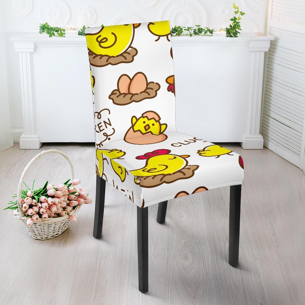 Farm Chicken Hen Chick Pattern Print Chair Cover-grizzshop