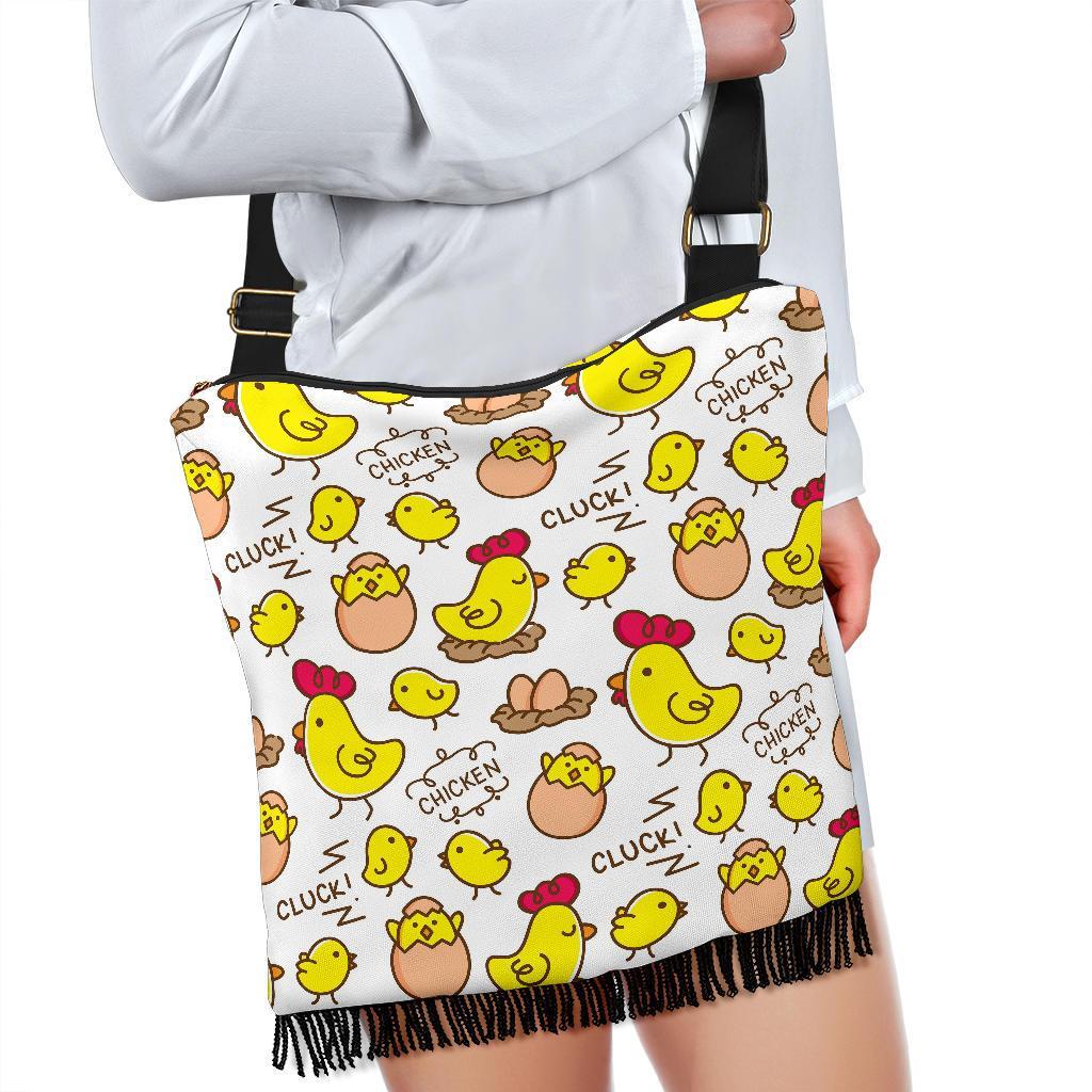 Farm Chicken Hen Chick Pattern Print Crossbody Bags-grizzshop