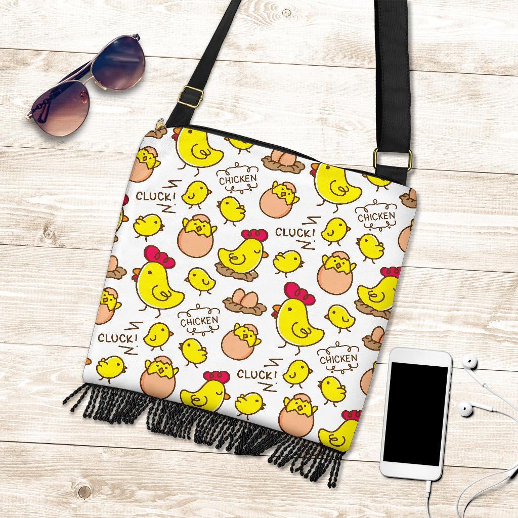 Farm Chicken Hen Chick Pattern Print Crossbody Bags-grizzshop