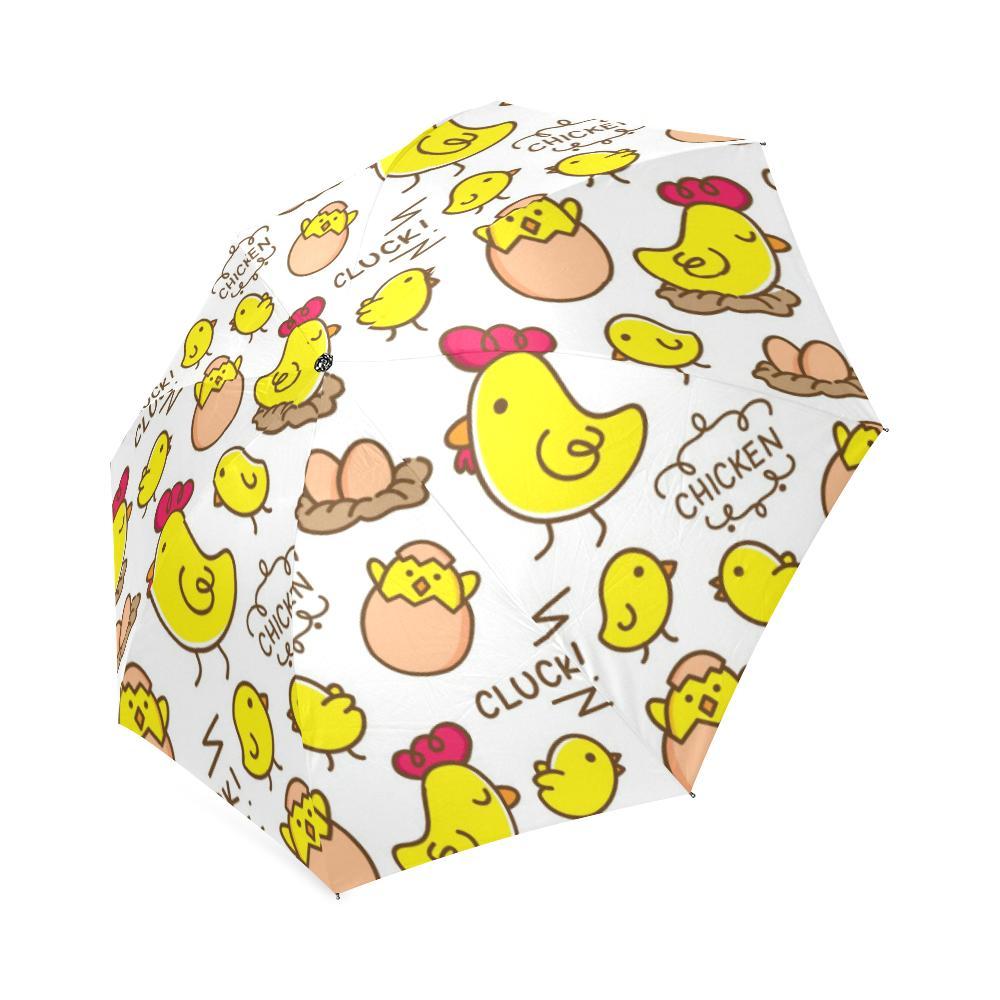 Farm Chicken Hen Chick Pattern Print Foldable Umbrella-grizzshop