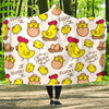 Farm Chicken Hen Chick Pattern Print Hooded Blanket-grizzshop