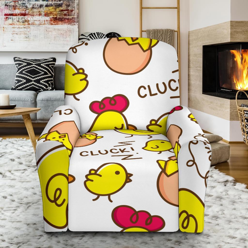 Farm Chicken Hen Chick Pattern Print Recliner Cover-grizzshop