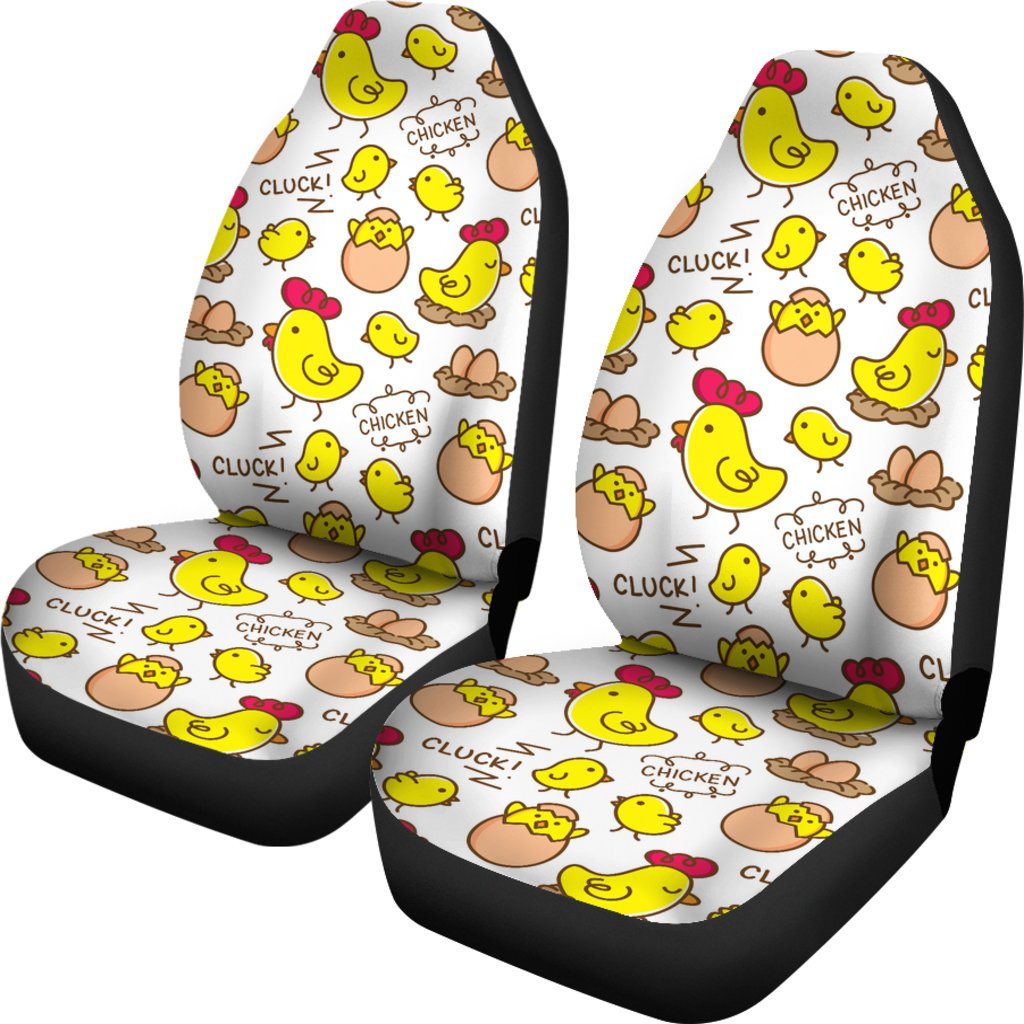 Farm Chicken Hen Chick Pattern Print Universal Fit Car Seat Cover-grizzshop