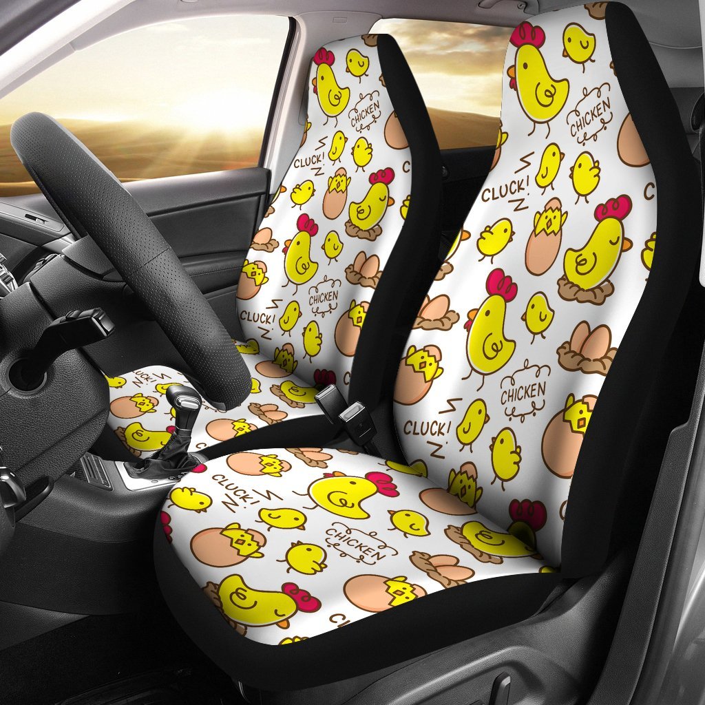 Farm Chicken Hen Chick Pattern Print Universal Fit Car Seat Cover-grizzshop