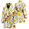 Farm Chicken Hen Chick Pattern Print Women Long Robe-grizzshop