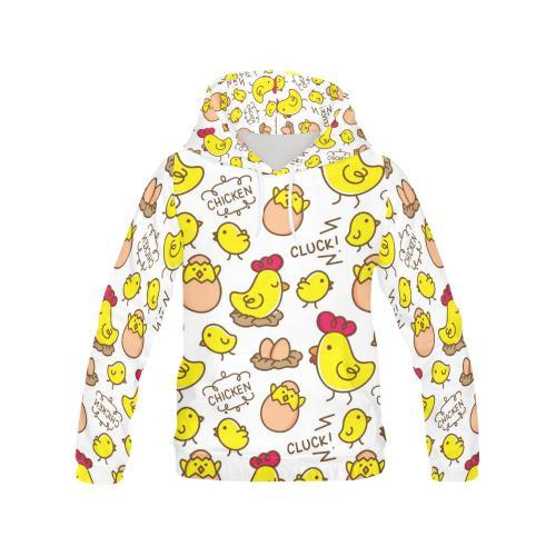 Farm Chicken Hen Chick Pattern Print Women Pullover Hoodie-grizzshop