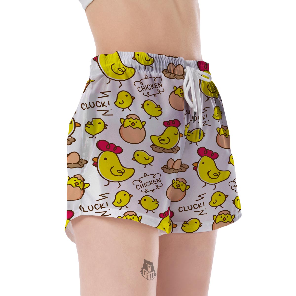 Farm Chicken Hen Chick Pattern Print Women's Shorts-grizzshop