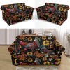 Farm Chicken Hen Flower Pattern Print Loveseat Cover-grizzshop