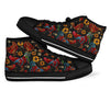 Farm Chicken Hen Flower Pattern Print Men Women's High Top Shoes-grizzshop