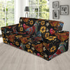 Farm Chicken Hen Flower Pattern Print Sofa Covers-grizzshop