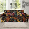 Farm Chicken Hen Flower Pattern Print Sofa Covers-grizzshop