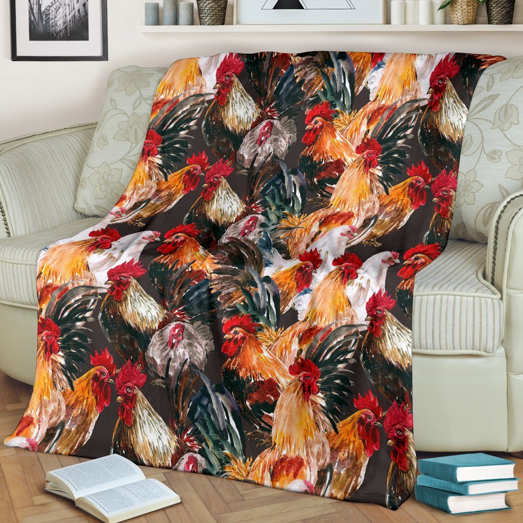 Farm Chicken Hen Pattern Print Blanket-grizzshop