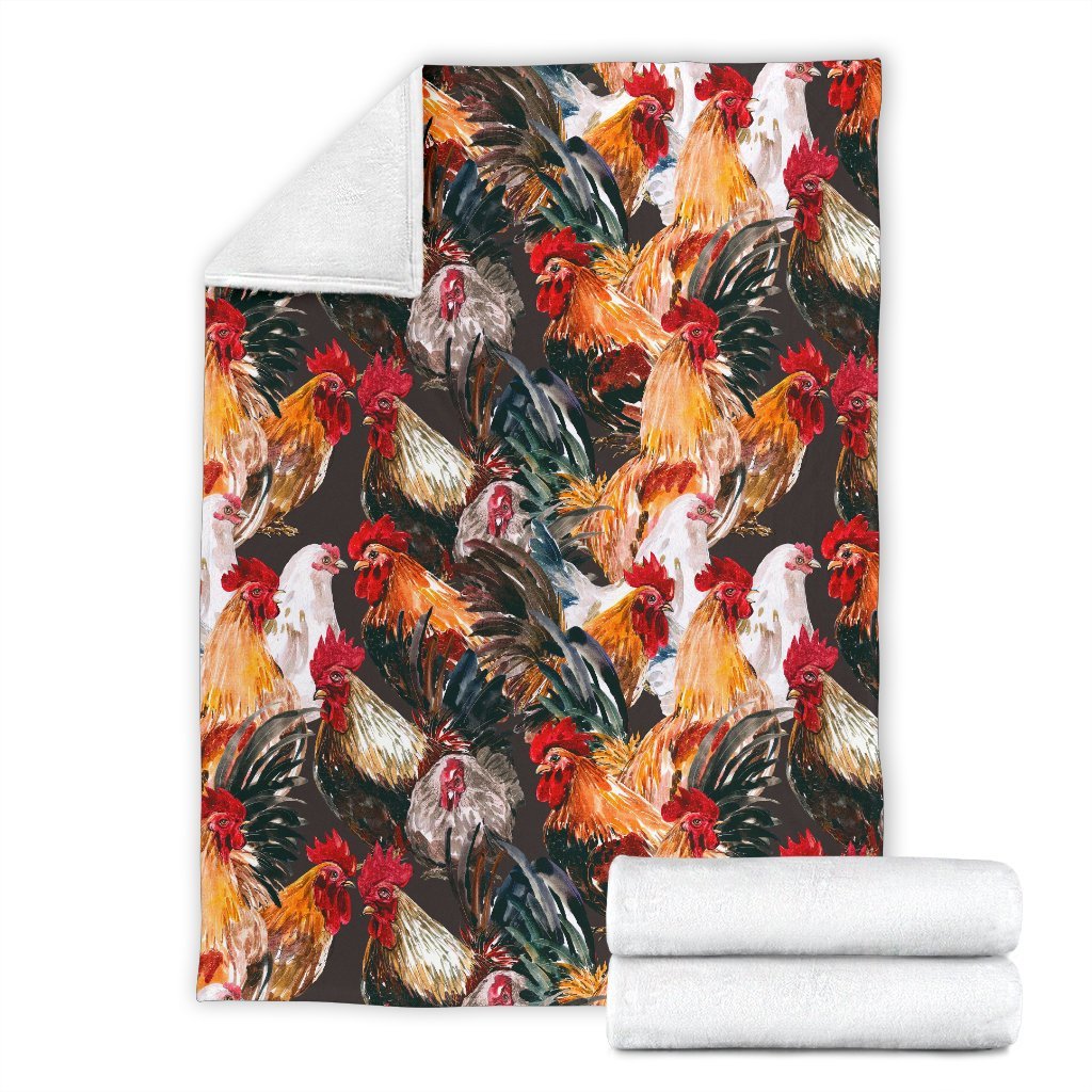 Farm Chicken Hen Pattern Print Blanket-grizzshop