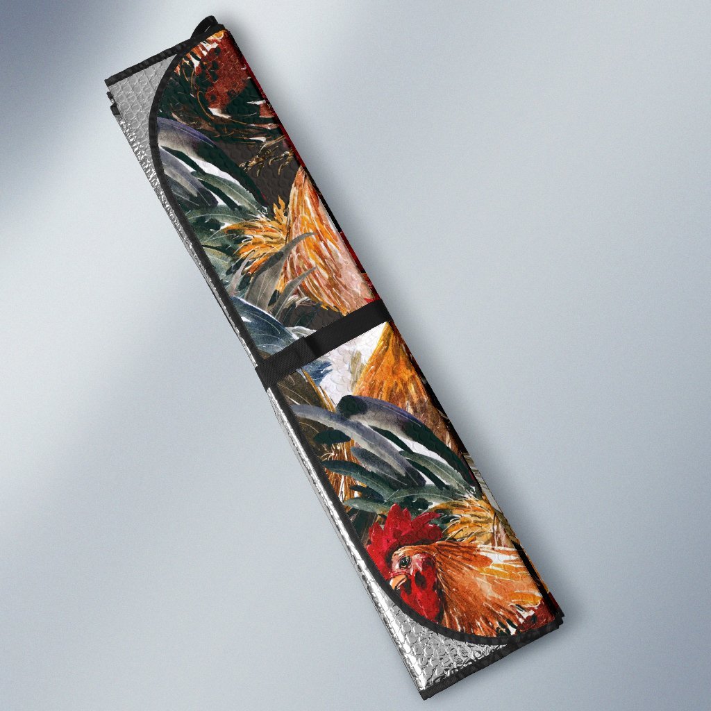 Farm Chicken Hen Pattern Print Car Sun Shade-grizzshop