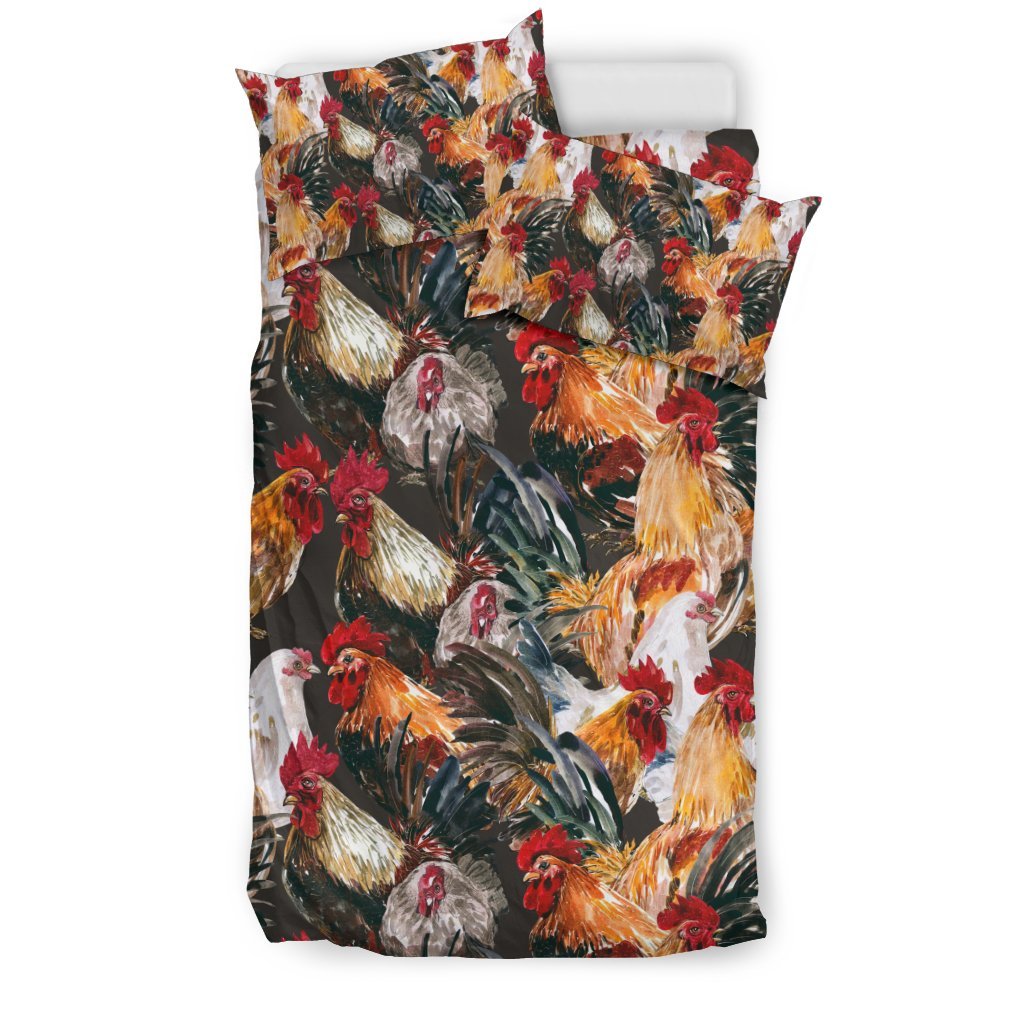 Farm Chicken Hen Pattern Print Duvet Cover Bedding Set-grizzshop