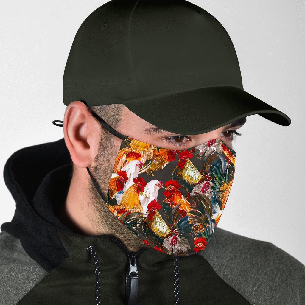 Farm Chicken Hen Pattern Print Face Mask-grizzshop