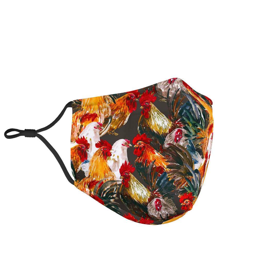 Farm Chicken Hen Pattern Print Face Mask-grizzshop