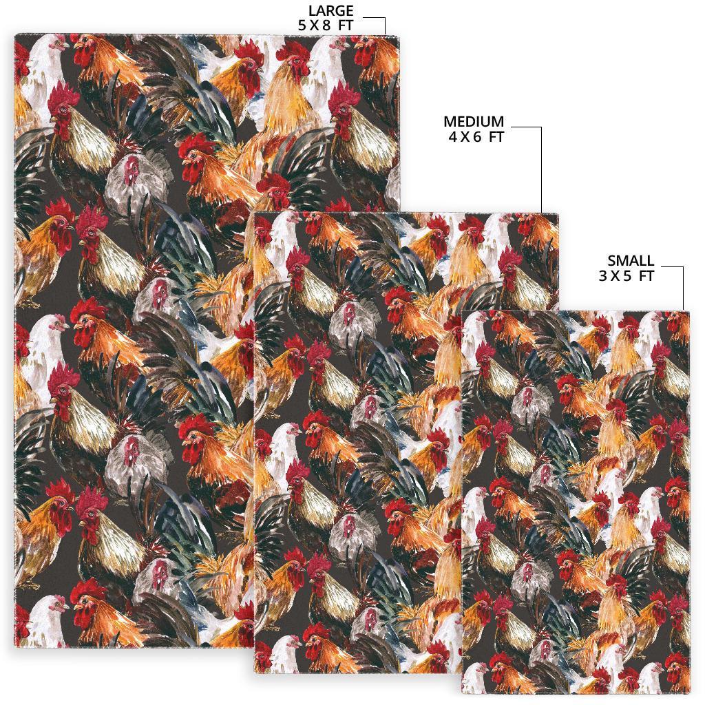 Farm Chicken Hen Pattern Print Floor Mat-grizzshop