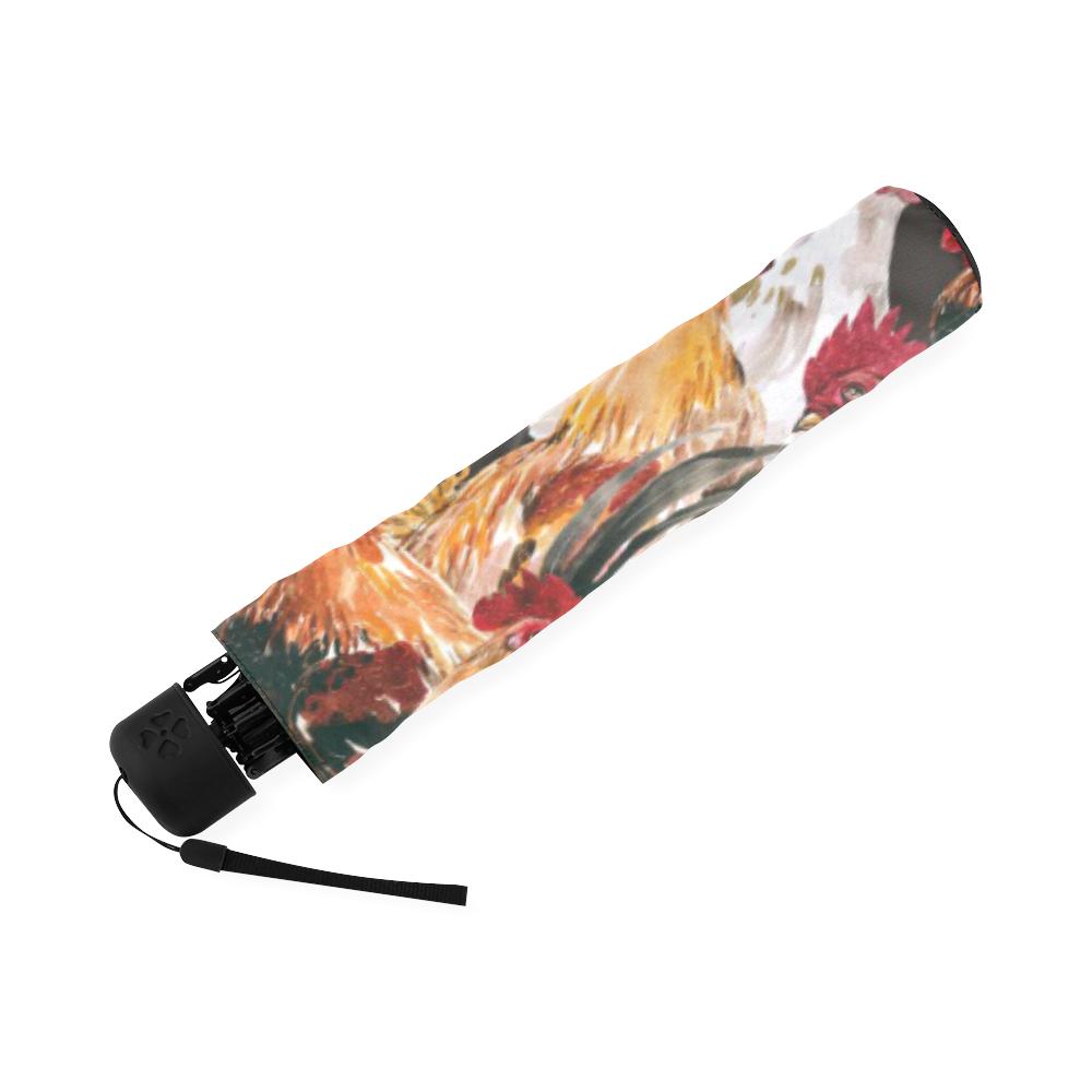 Farm Chicken Hen Pattern Print Foldable Umbrella-grizzshop