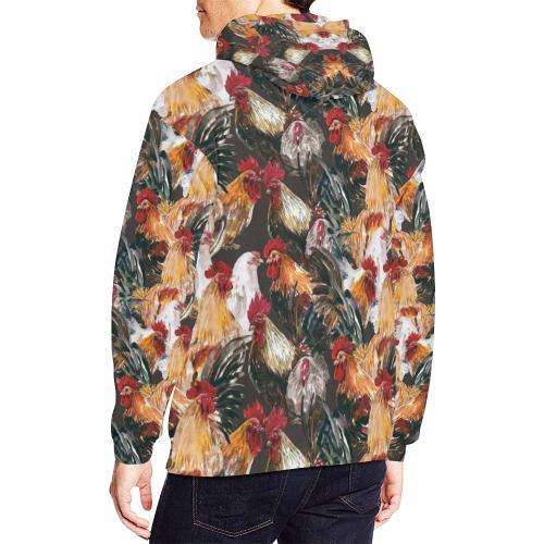 Farm Chicken Hen Pattern Print Men Pullover Hoodie-grizzshop