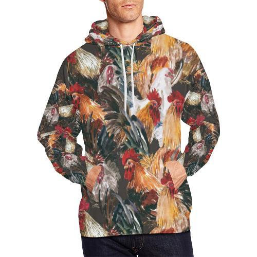 Farm Chicken Hen Pattern Print Men Pullover Hoodie-grizzshop