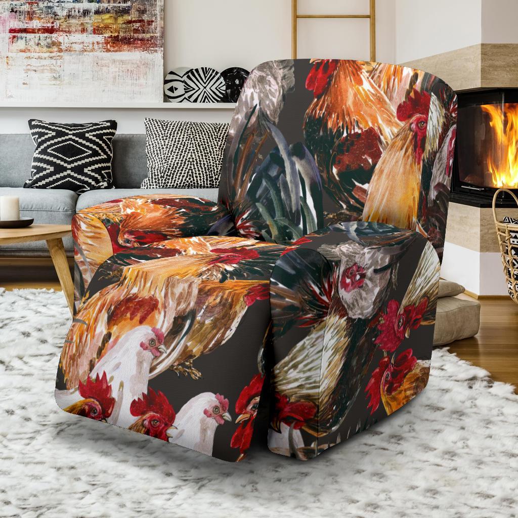 Farm Chicken Hen Pattern Print Recliner Cover-grizzshop