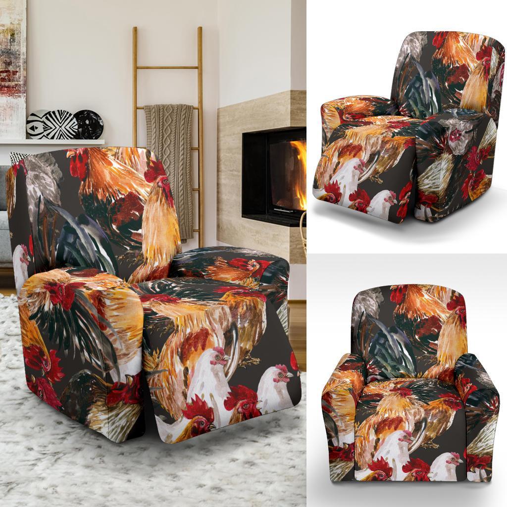 Farm Chicken Hen Pattern Print Recliner Cover-grizzshop