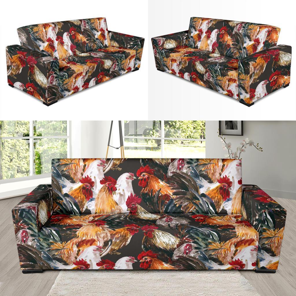 Farm Chicken Hen Pattern Print Sofa Covers-grizzshop