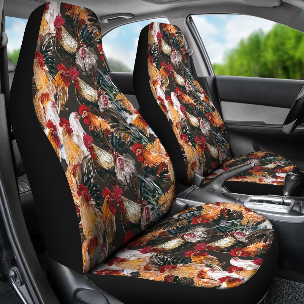 Farm Chicken Hen Pattern Print Universal Fit Car Seat Cover-grizzshop