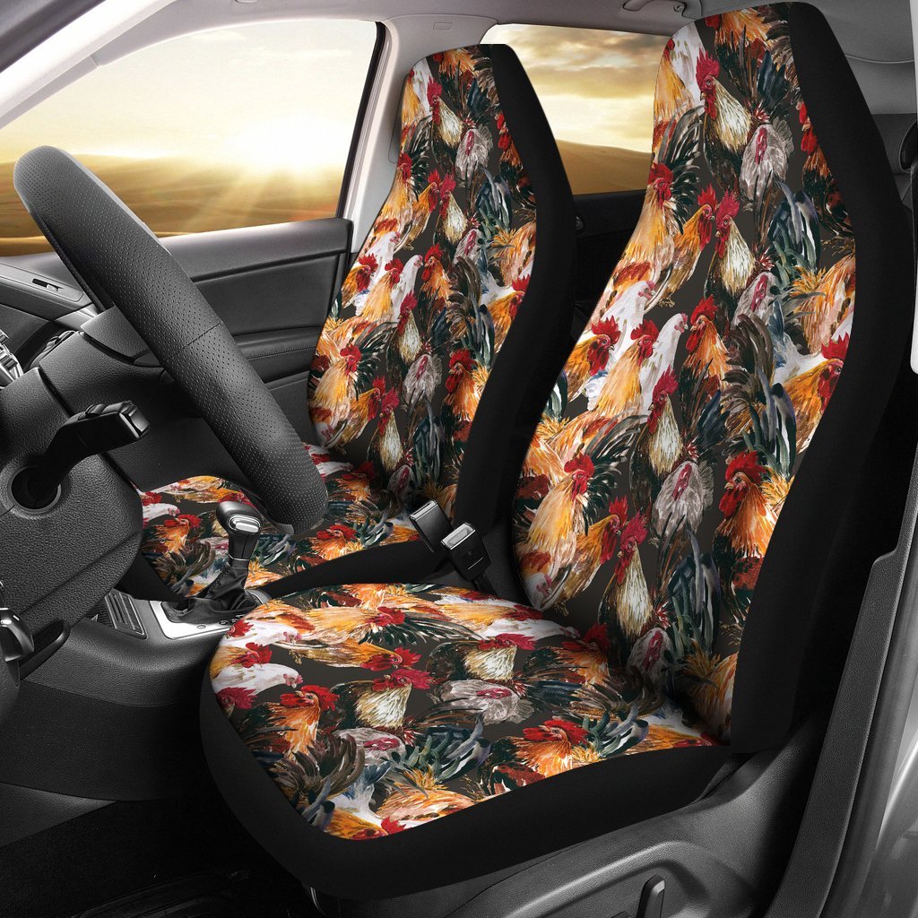 Farm Chicken Hen Pattern Print Universal Fit Car Seat Cover-grizzshop