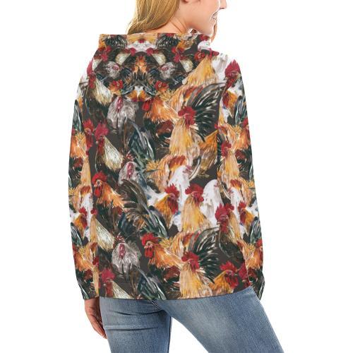 Farm Chicken Hen Pattern Print Women Pullover Hoodie-grizzshop