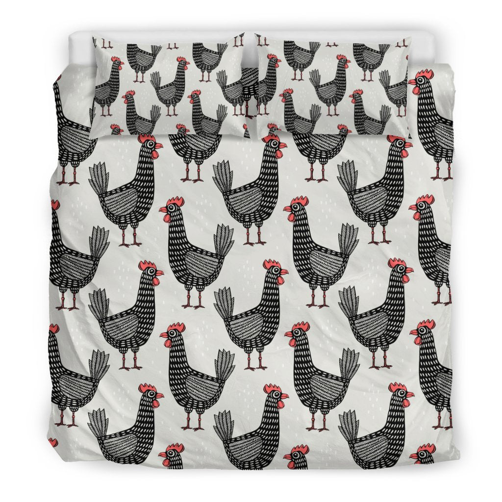 Farm Chicken Pattern Print Duvet Cover Bedding Set-grizzshop