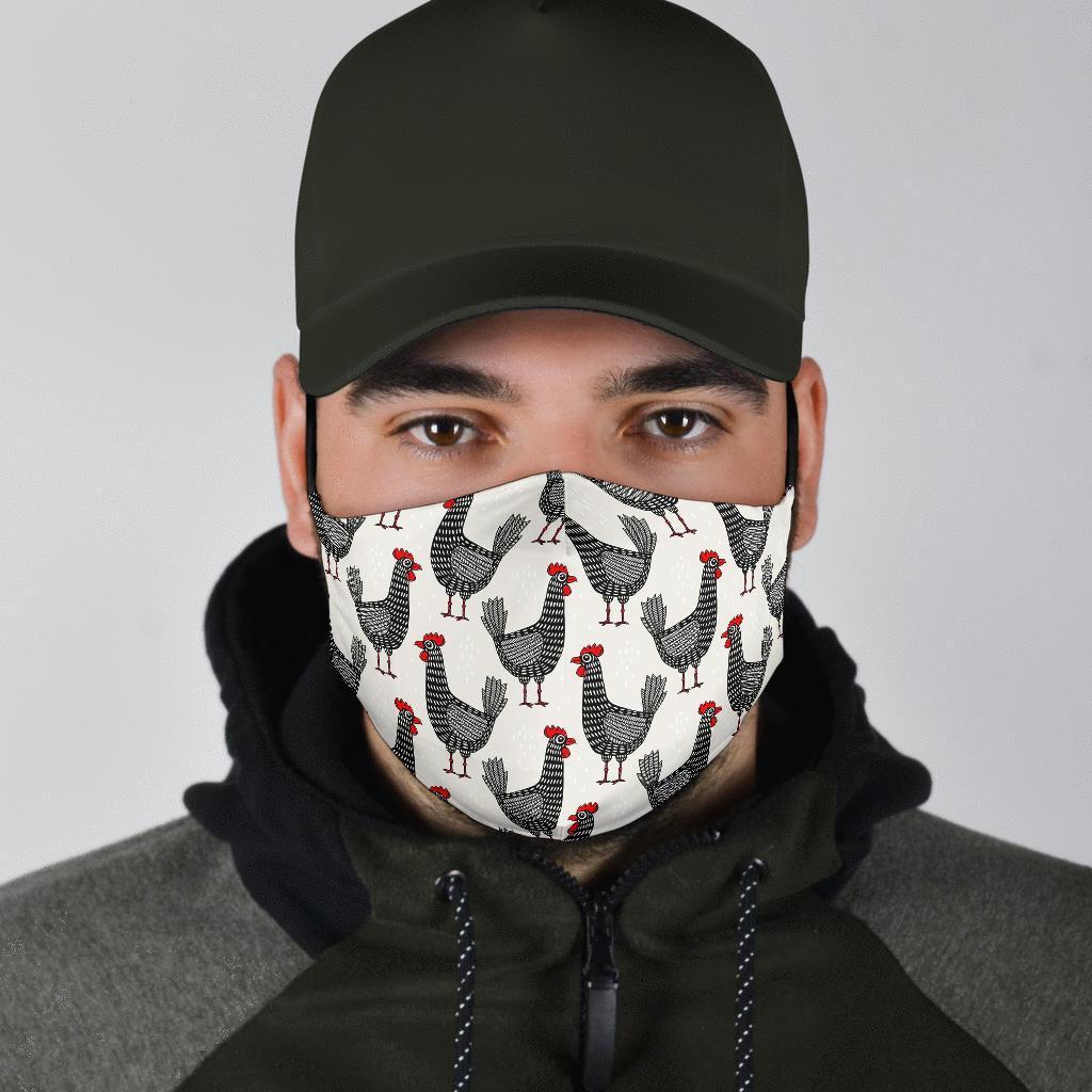 Farm Chicken Pattern Print Face Mask-grizzshop