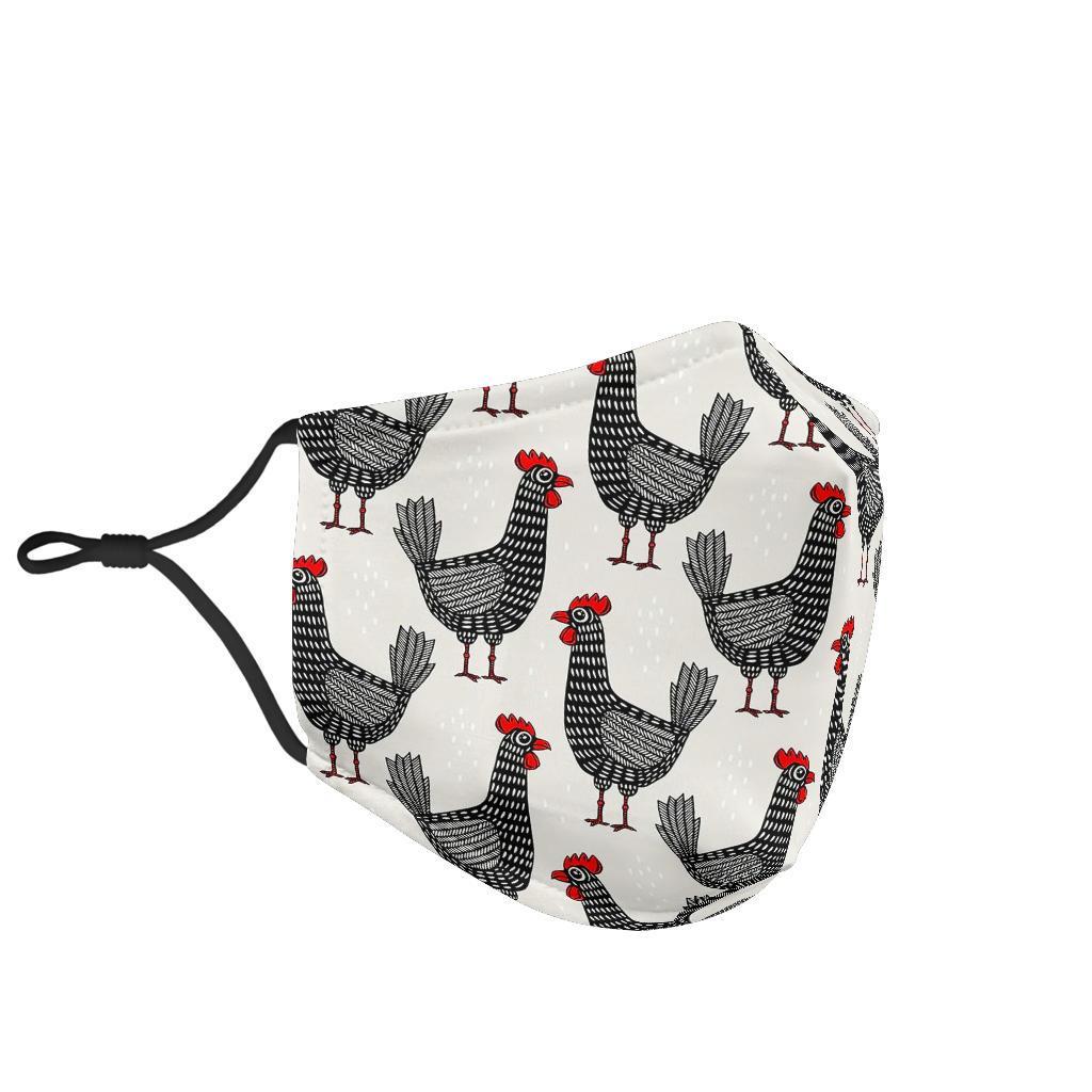 Farm Chicken Pattern Print Face Mask-grizzshop