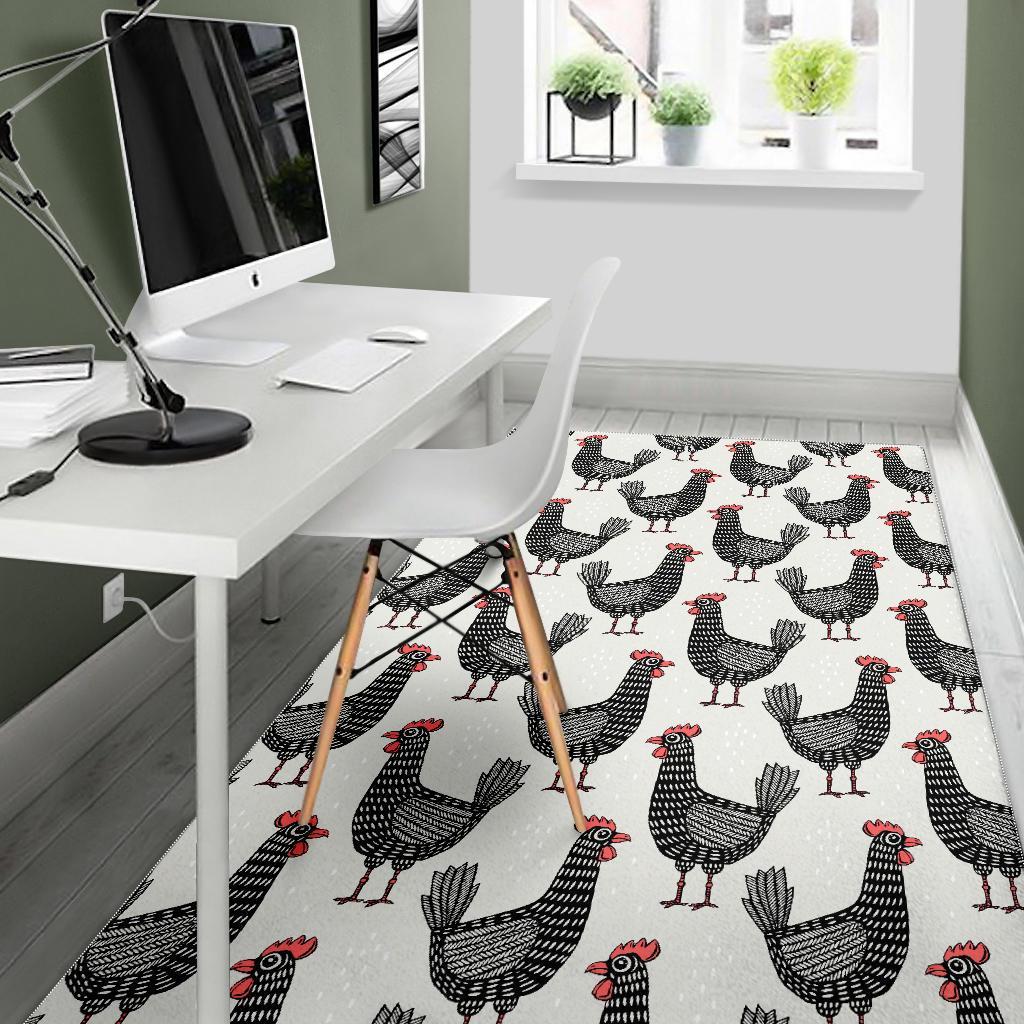 Farm Chicken Pattern Print Floor Mat-grizzshop