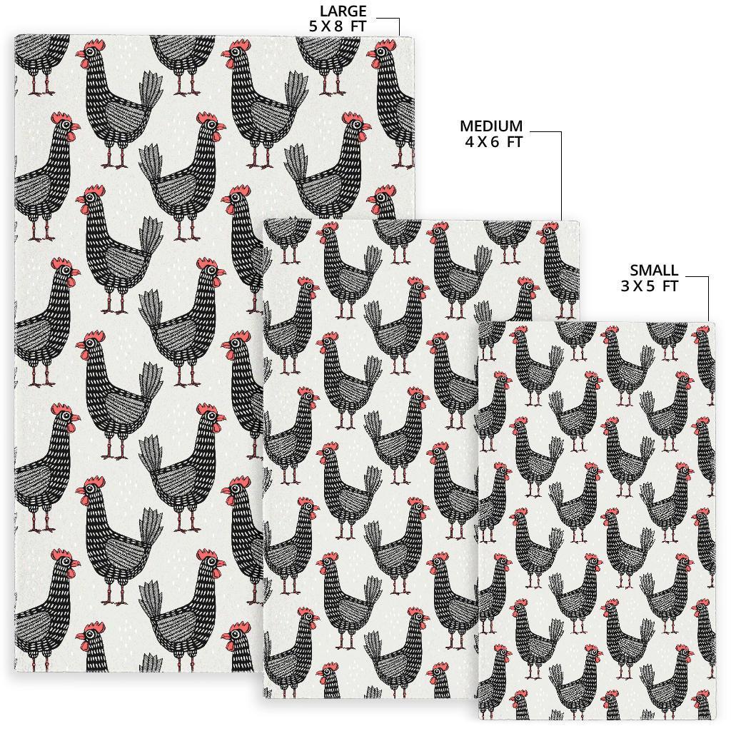 Farm Chicken Pattern Print Floor Mat-grizzshop