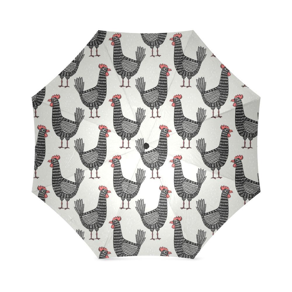 Farm Chicken Pattern Print Foldable Umbrella-grizzshop
