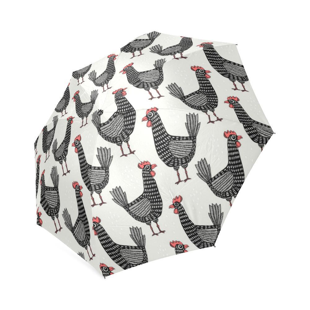 Farm Chicken Pattern Print Foldable Umbrella-grizzshop