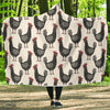 Farm Chicken Pattern Print Hooded Blanket-grizzshop