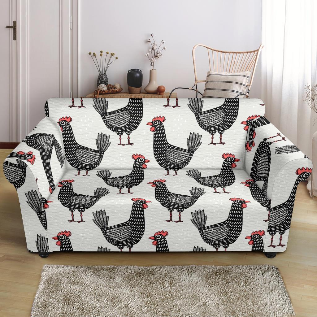 Farm Chicken Pattern Print Loveseat Cover-grizzshop