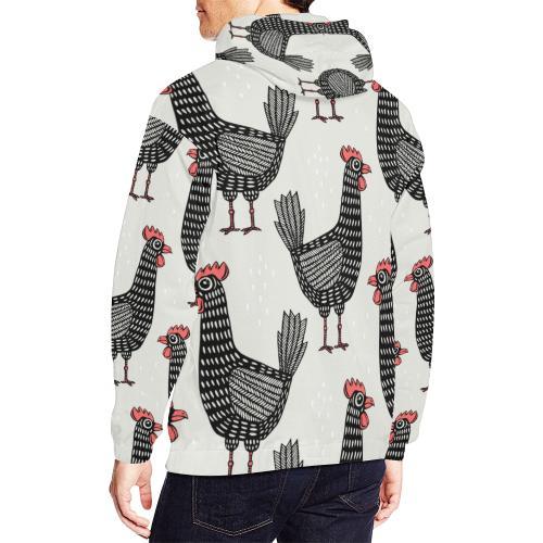 Farm Chicken Pattern Print Men Pullover Hoodie-grizzshop