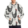 Farm Chicken Pattern Print Men Pullover Hoodie-grizzshop