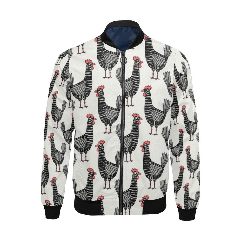 Farm Chicken Pattern Print Men's Bomber Jacket-grizzshop