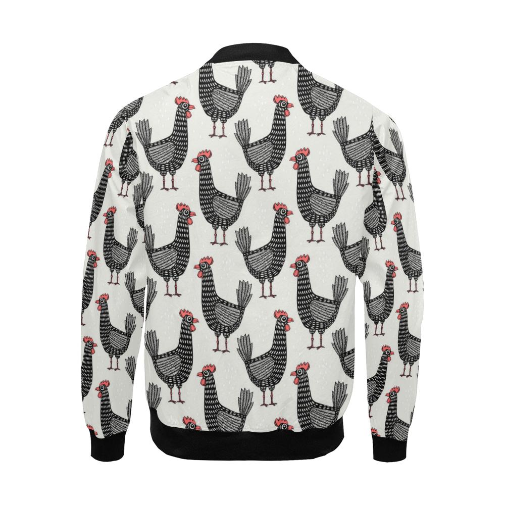 Farm Chicken Pattern Print Men's Bomber Jacket-grizzshop