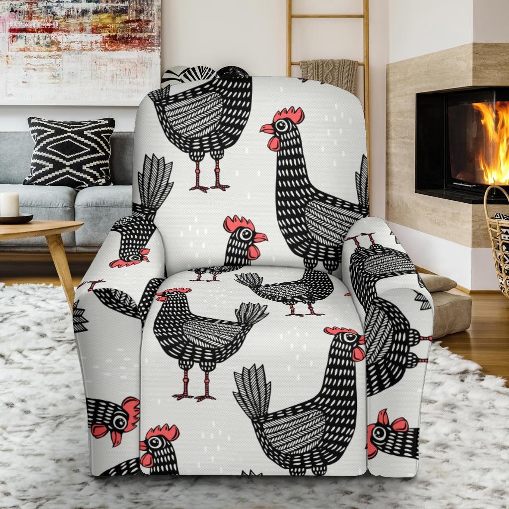 Farm Chicken Pattern Print Recliner Cover-grizzshop