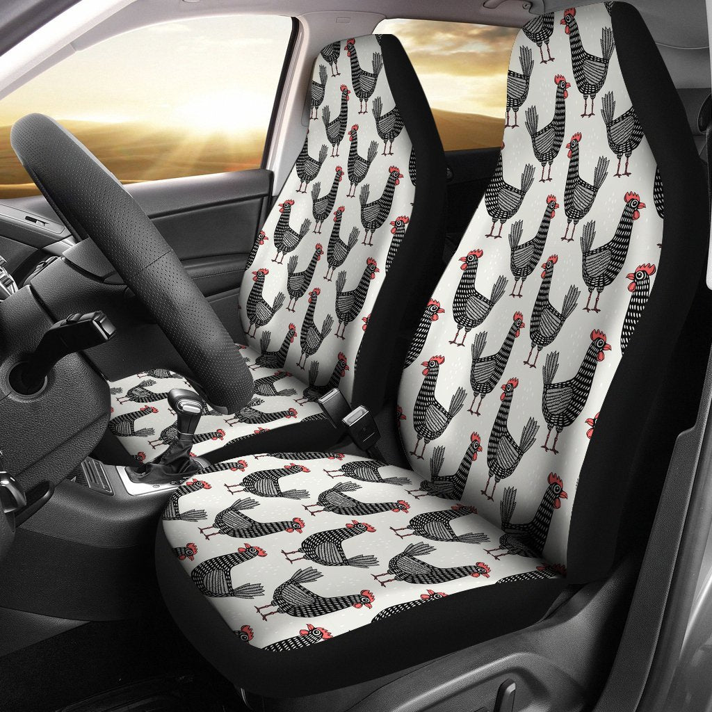 Farm Chicken Pattern Print Universal Fit Car Seat Cover-grizzshop