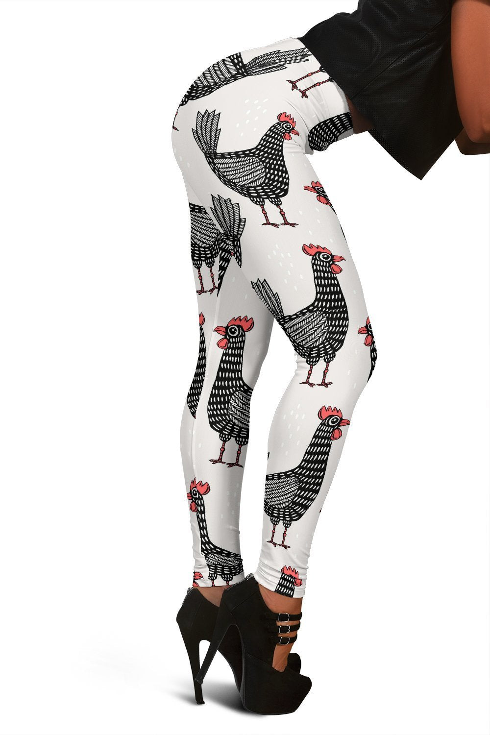 Farm Chicken Pattern Print Women Leggings-grizzshop