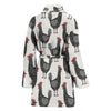 Farm Chicken Pattern Print Women Long Robe-grizzshop